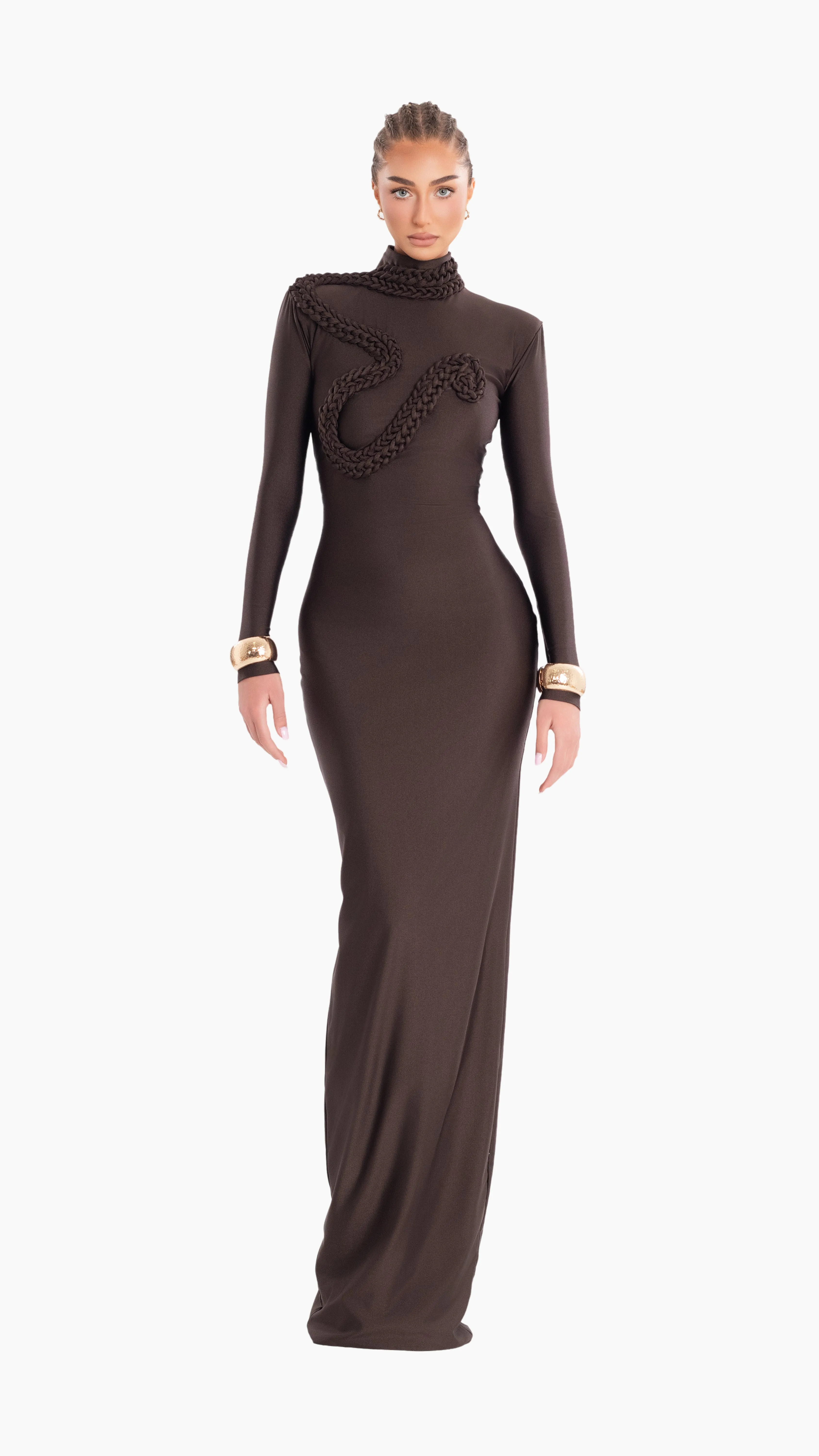 Chocolate Serpentine Gown (Limited Availability) sold by Albina Dyla