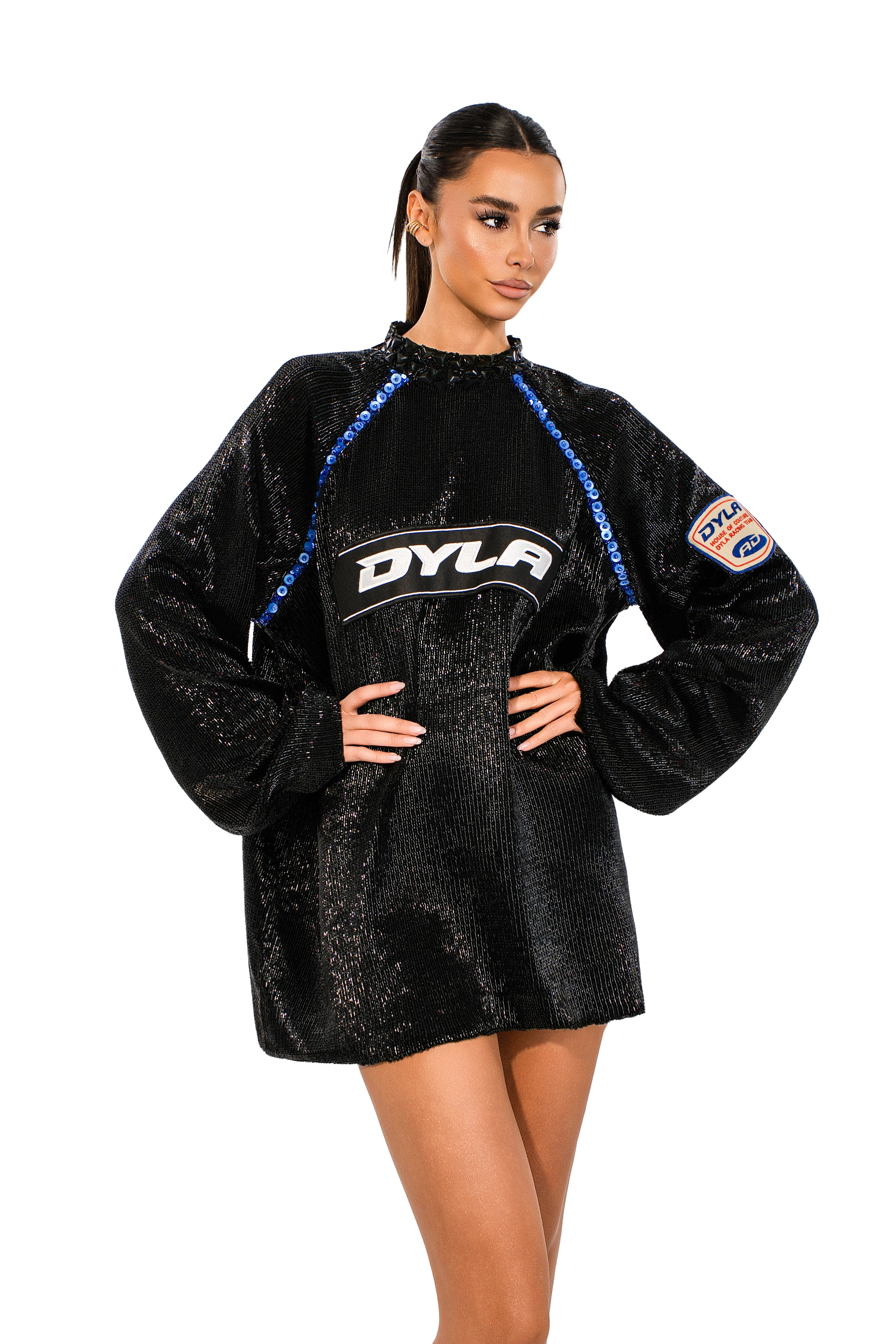 OVERSIZED BLACK DYLA TUNIC sold by Albina Dyla product image thumbnail 2