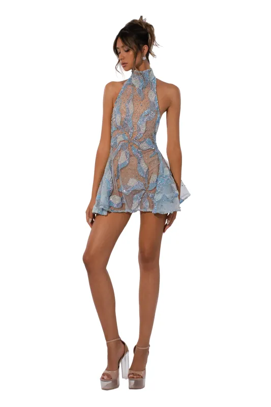 Sky Blue Petal Dress made by Albina Dyla