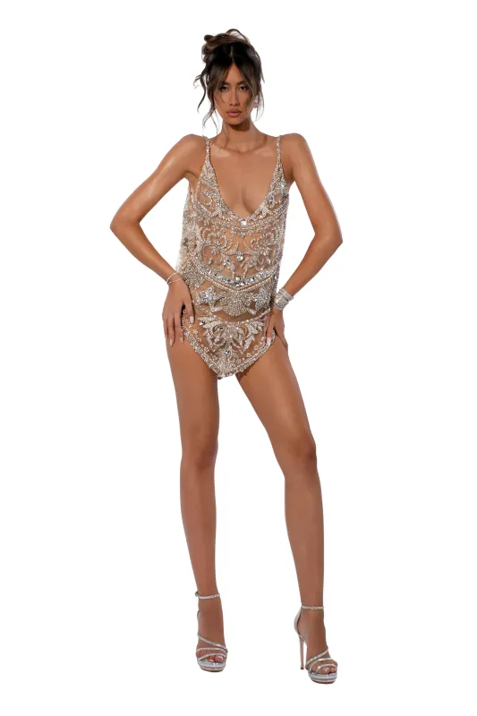 Sheer Beaded Dress made by Albina Dyla