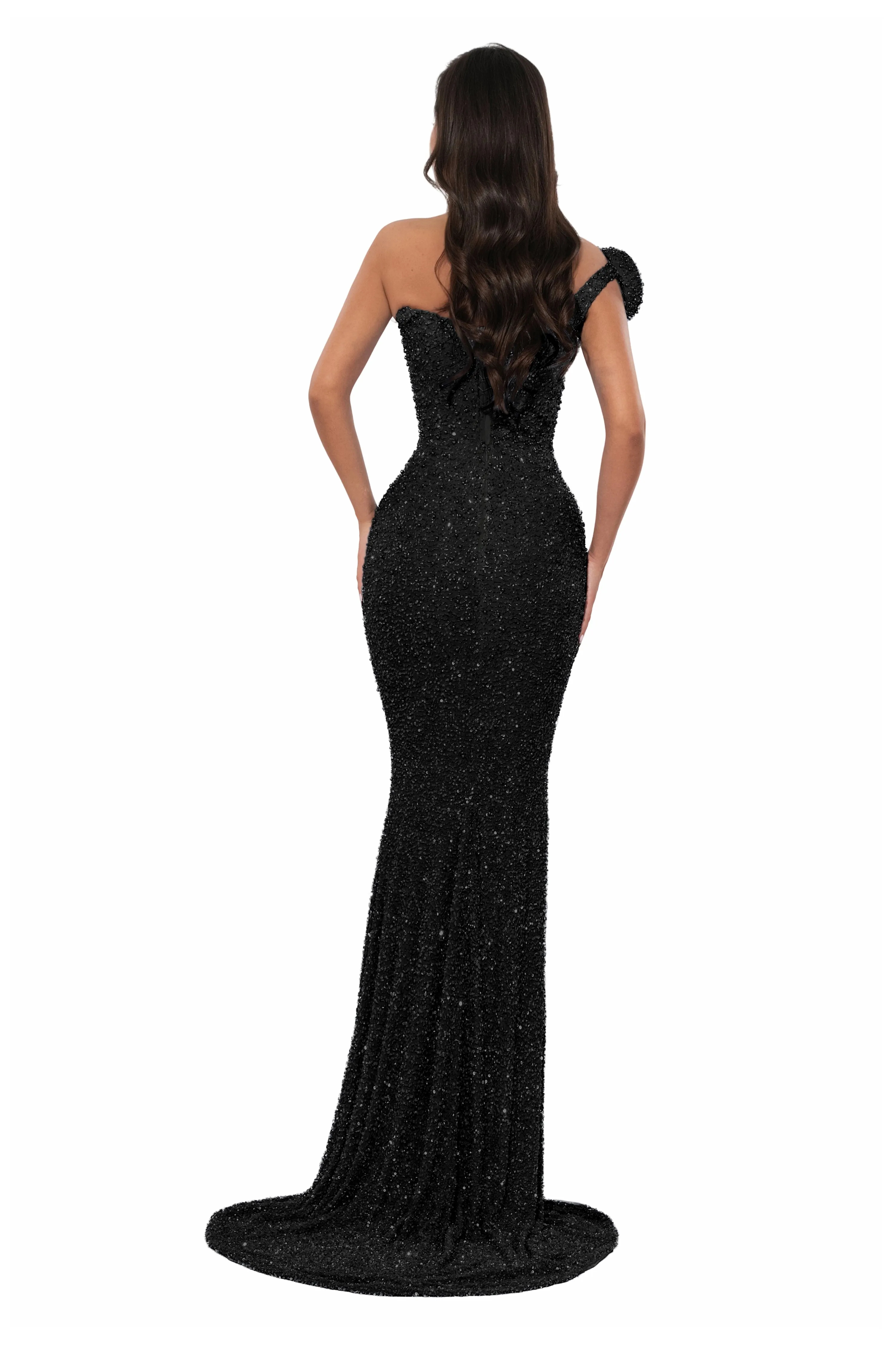 One Shoulder Crystal Gown Black (US Edition) sold by Albina Dyla product image thumbnail 2