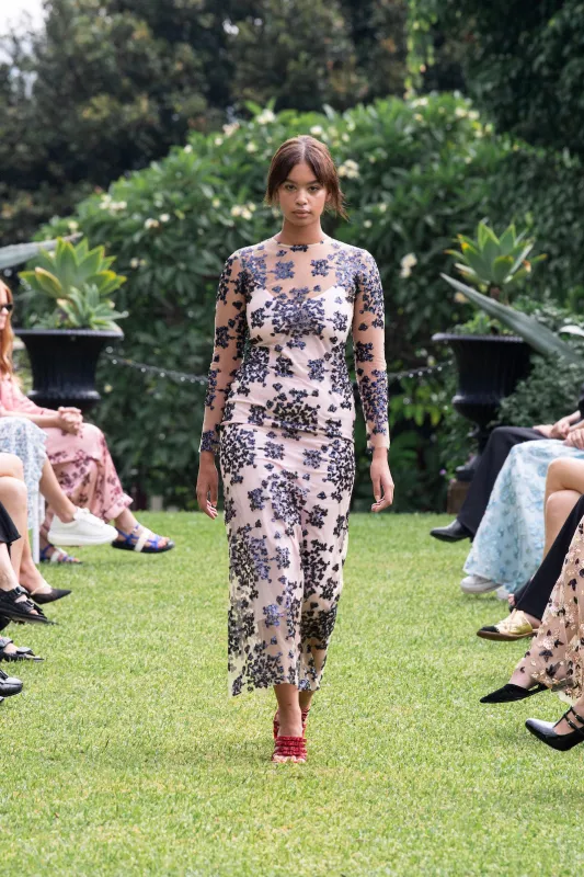 Cavalleri Dress in navy sequin made by macgraw