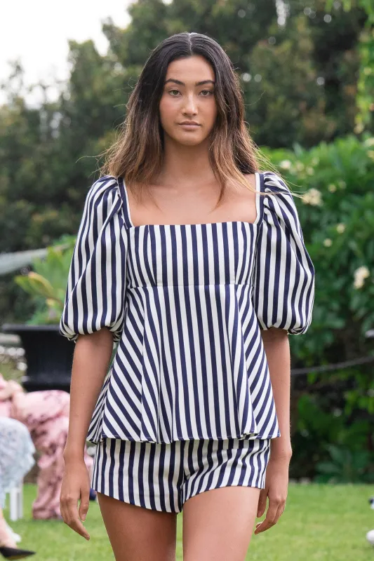 Vienna Top in Stripe Jacquard made by macgraw