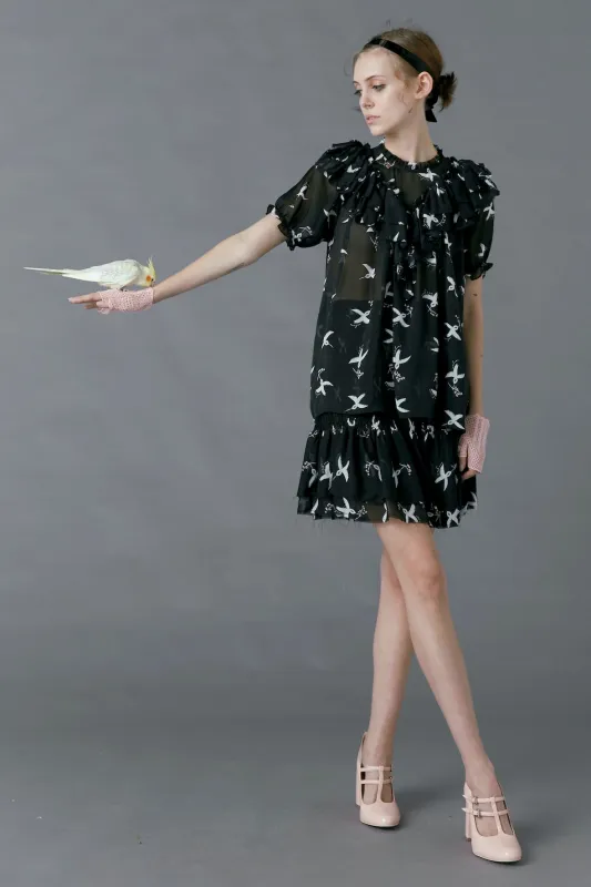 Migration Top in Bird Print made by macgraw