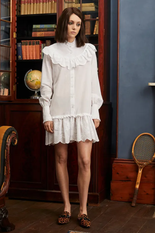 Fable Cotton Dress in White made by macgraw