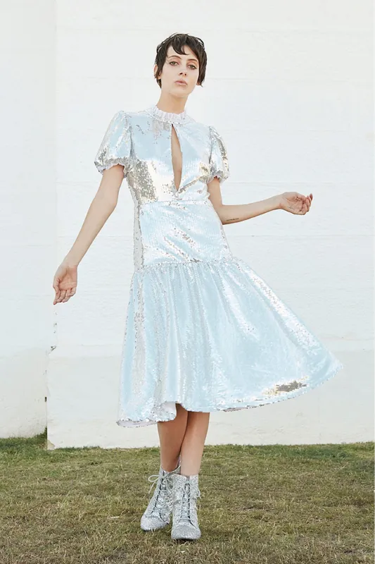 Ziggy Dress in Silver sold by macgraw