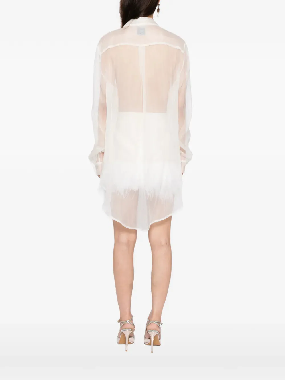Tuxedo Sheer Blouse in Ivory Silk organza sold by macgraw product image thumbnail 4