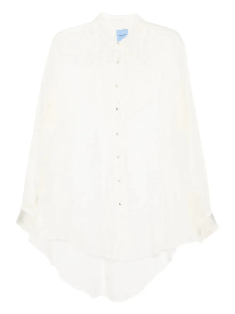 Tuxedo Sheer Blouse in Ivory Silk organza sold by macgraw product image thumbnail 5
