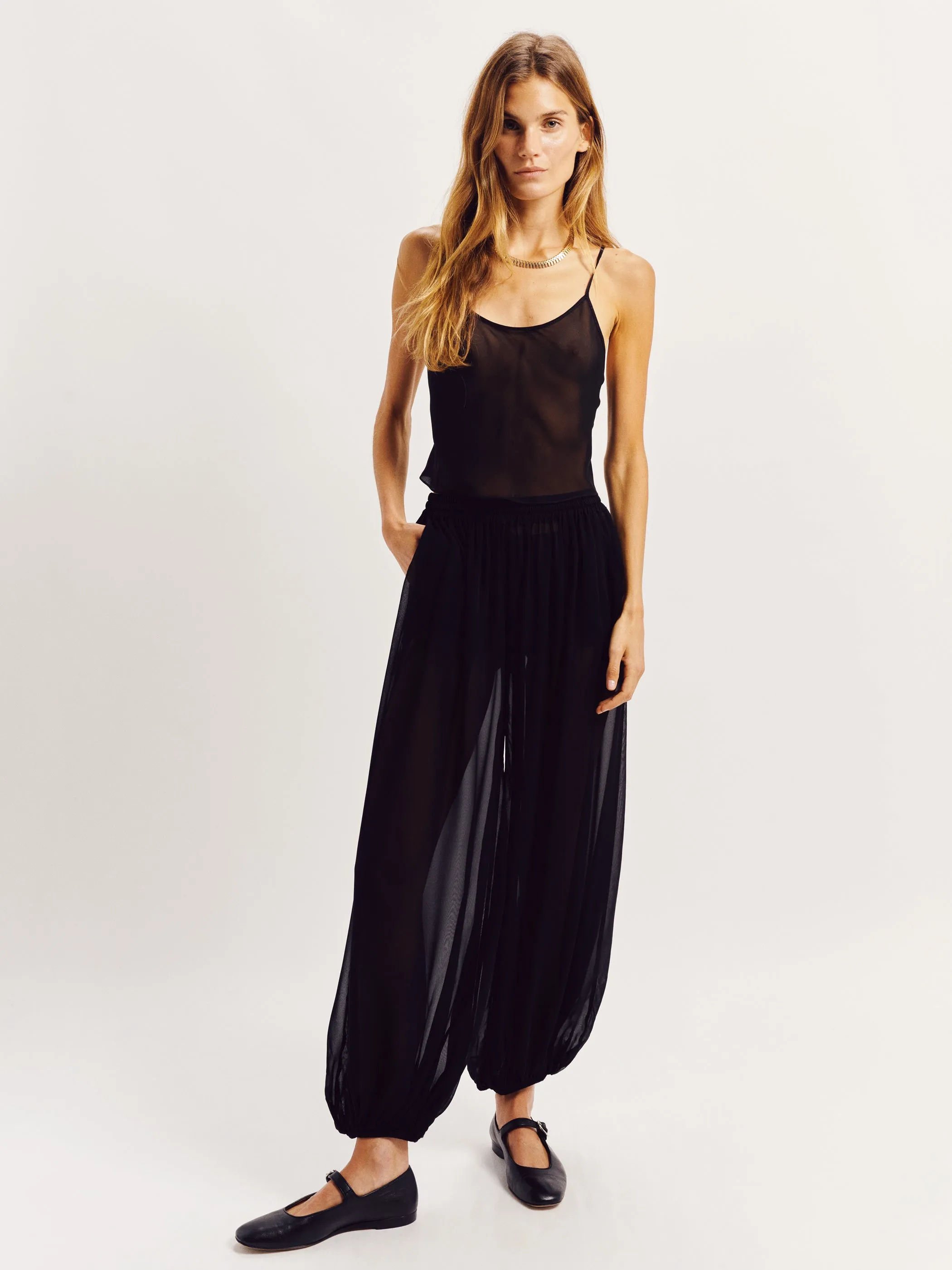 Sofia Pants in Silk Chiffon sold by Suzie Kondi product image thumbnail 3
