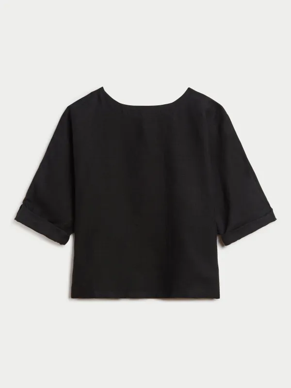 Saria Top in Linen made by Suzie Kondi