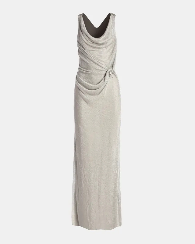 Metallic Knit Cowl Neck Dress made by Kate Barton