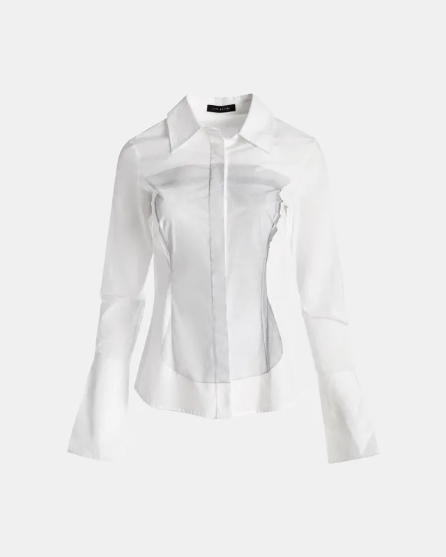 Illusion Print Corset Button Down made by Kate Barton