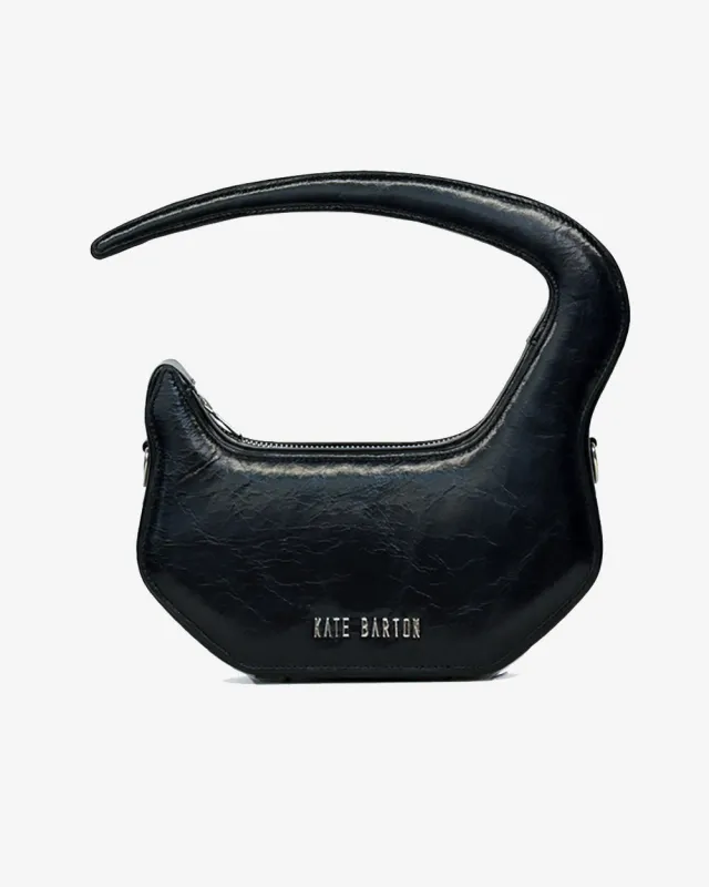 Pierced Leather Bag in Navy made by Kate Barton