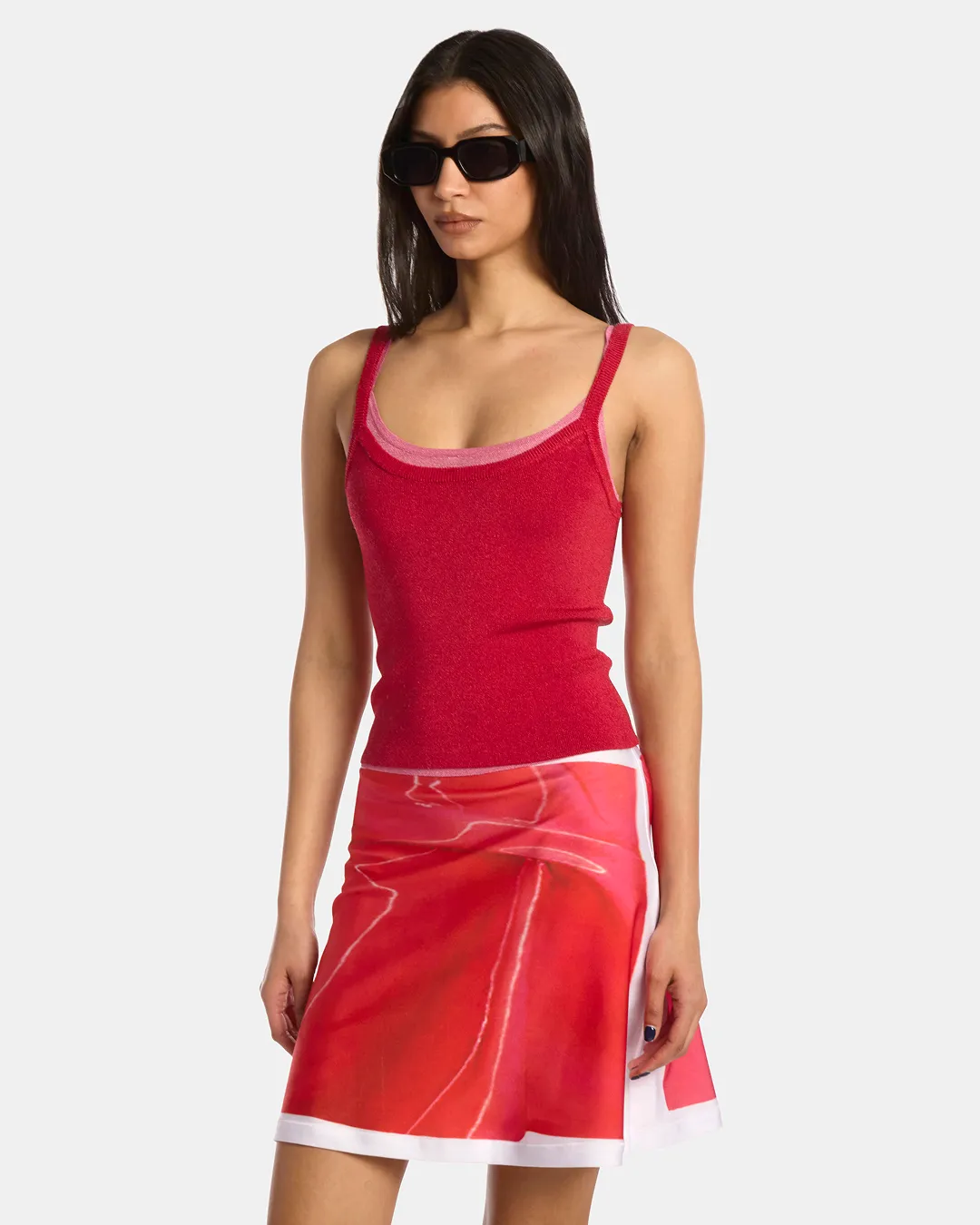 Metallic Knit Layered Tank Top sold by Kate Barton product image thumbnail 5