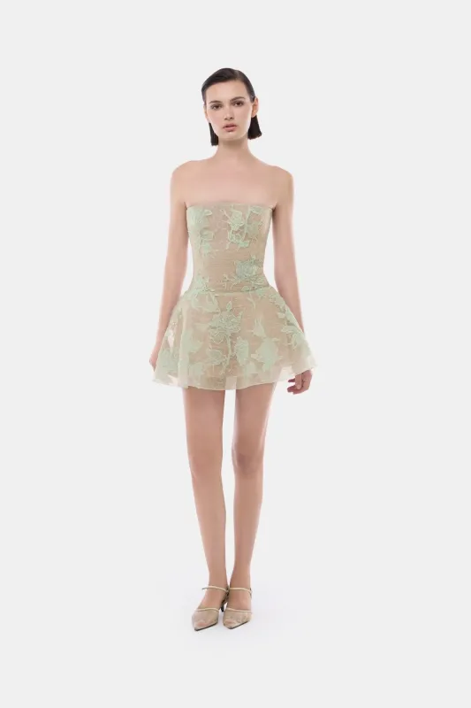 Mint Floral Appliqué Mini Dress sold by Montsand