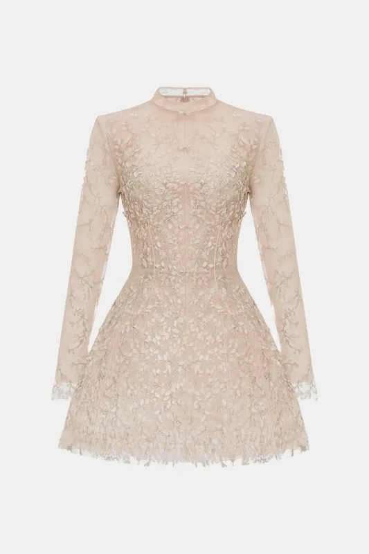 Pastel Mockneck Long Sleeve Mini Dress made by Montsand