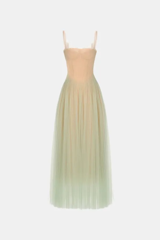 Mint Corset Tulle Maxi Dress made by Montsand