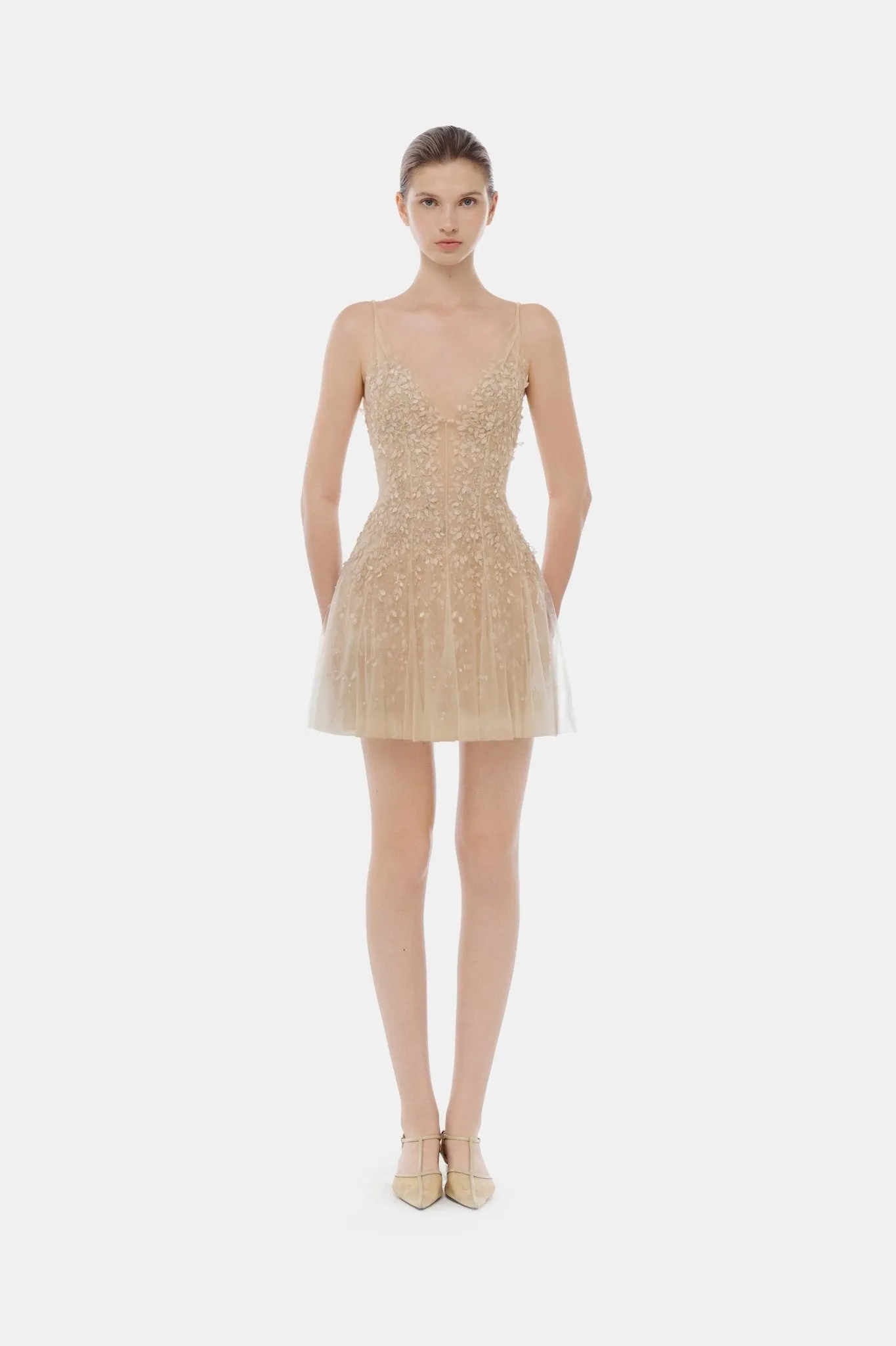 Pastel Deep-V Mini Dress sold by Montsand product image thumbnail 2