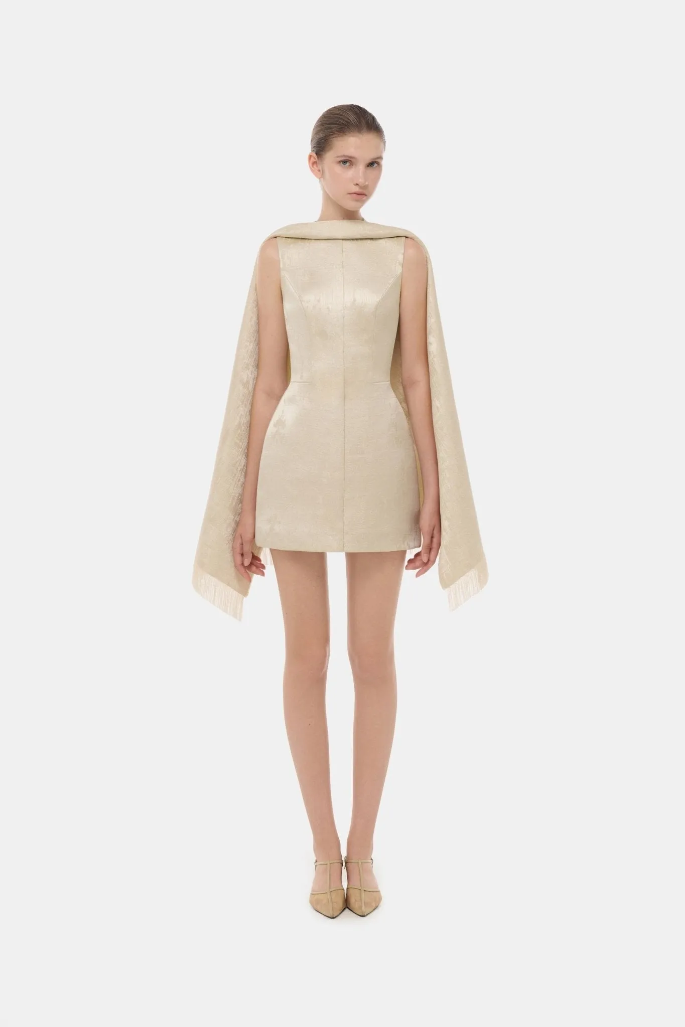 Gold Tailored Scarf Mini Dress sold by Montsand product image thumbnail 3