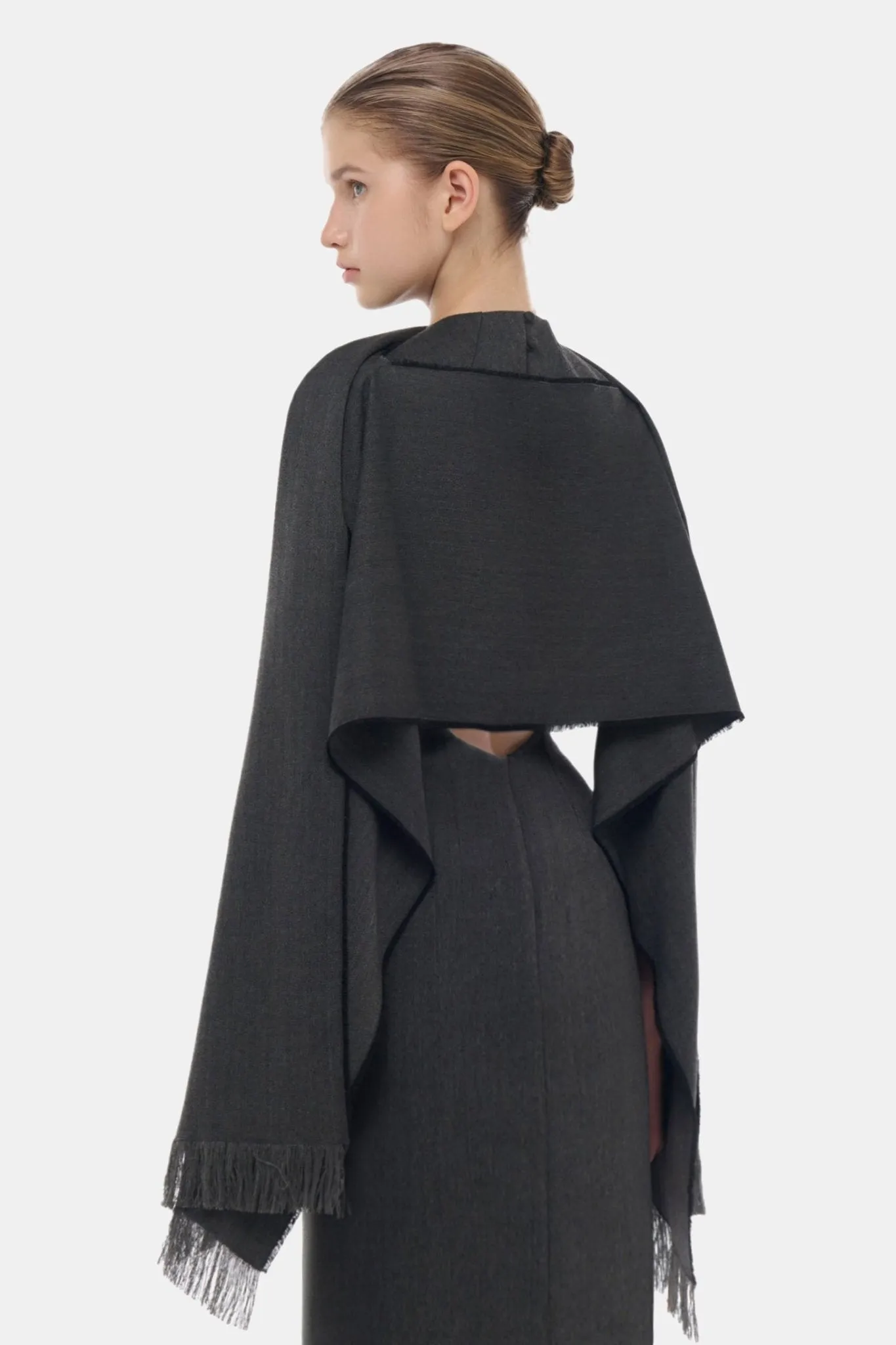 Grey Tailored Scarf Maxi Dress sold by Montsand