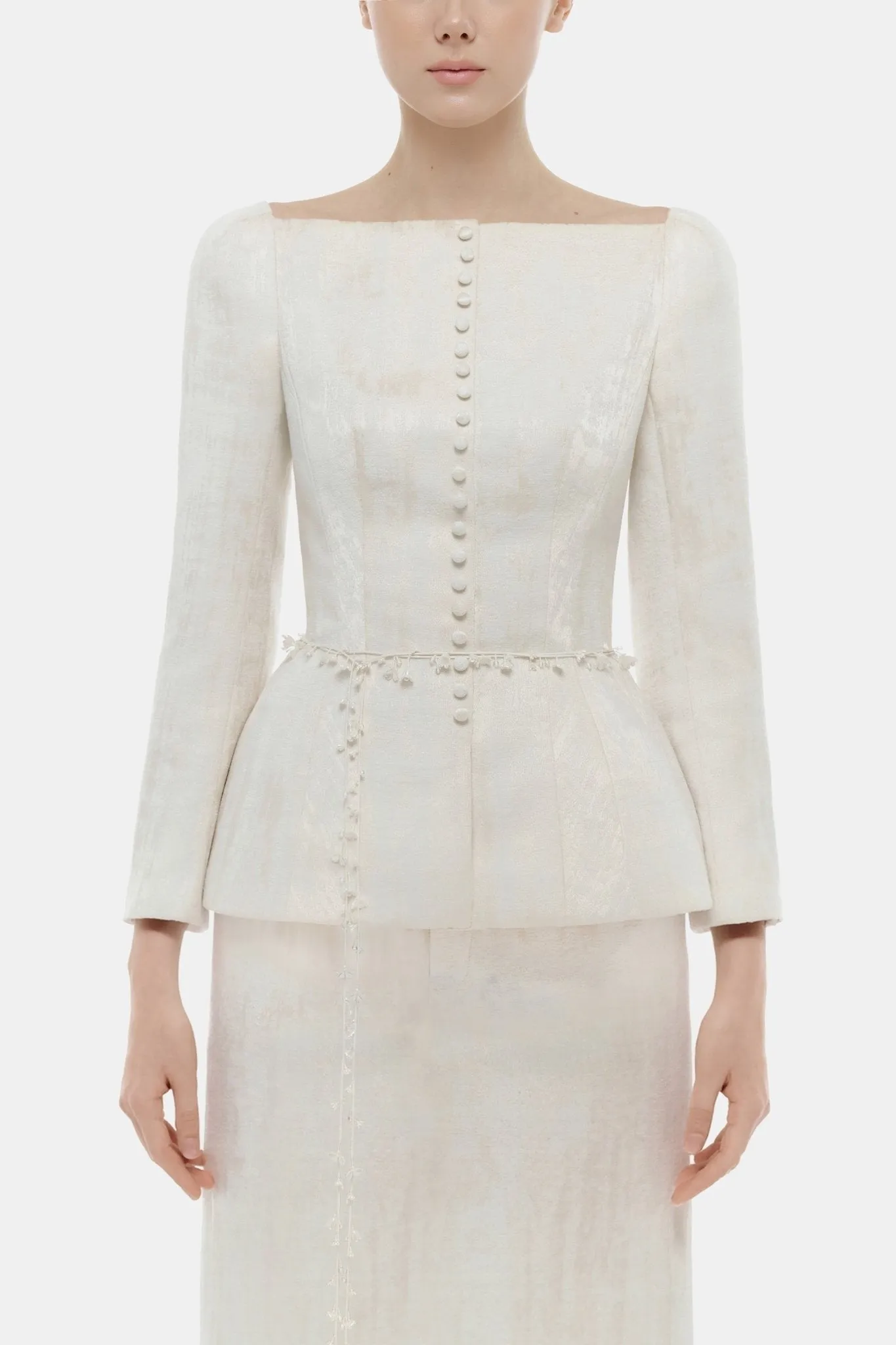Ivory Brocade Midi Skirt sold by Montsand product image thumbnail 3