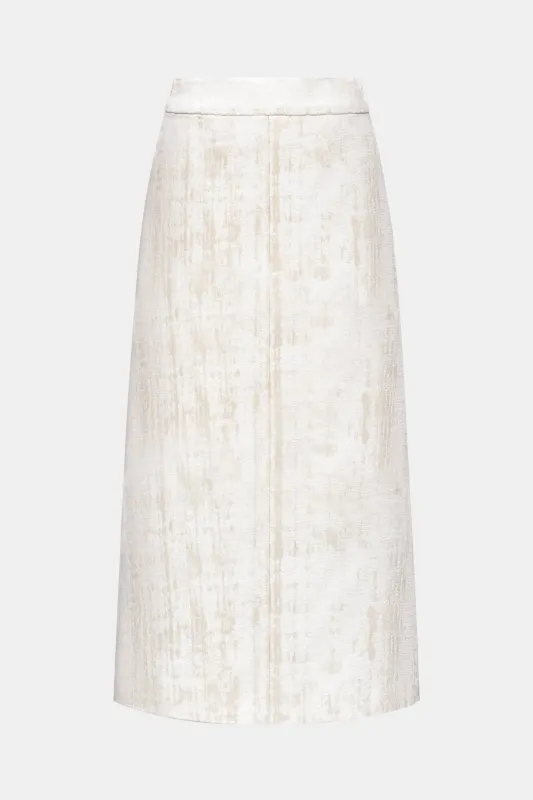 Ivory Brocade Midi Skirt made by Montsand