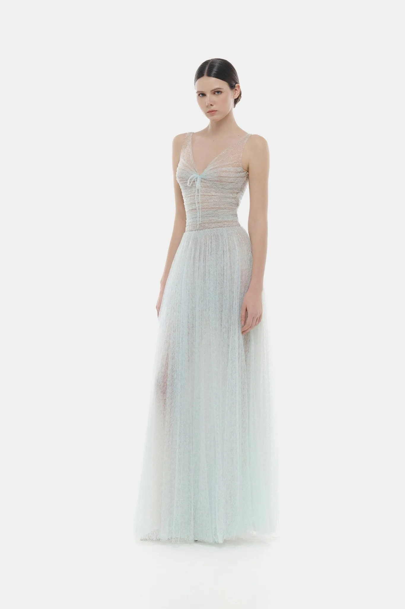 Blue Drapped Maxi Dress sold by Montsand product image thumbnail 3