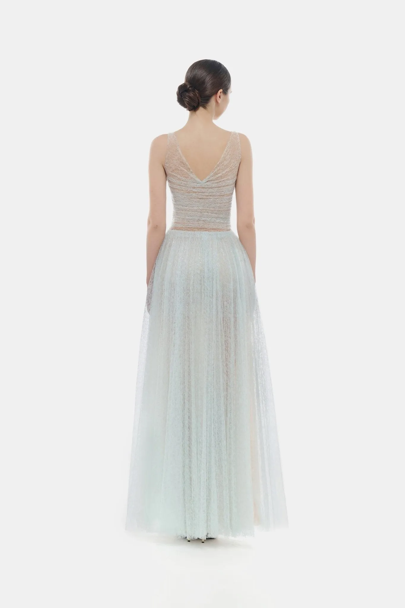 Blue Drapped Maxi Dress sold by Montsand product image thumbnail 4