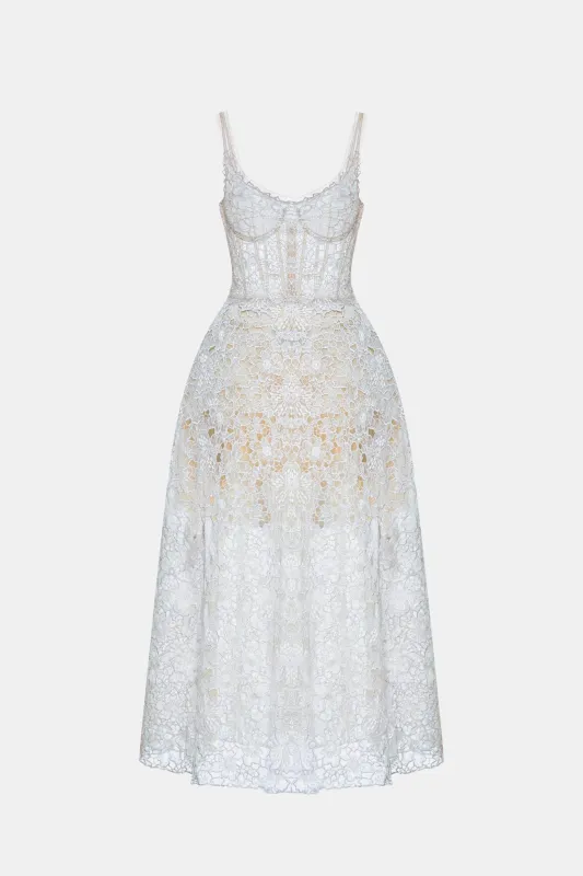 Blue Flower Lace Maxi Dress made by Montsand