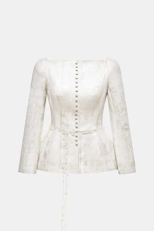 Ivory Brocade Blazer made by Montsand