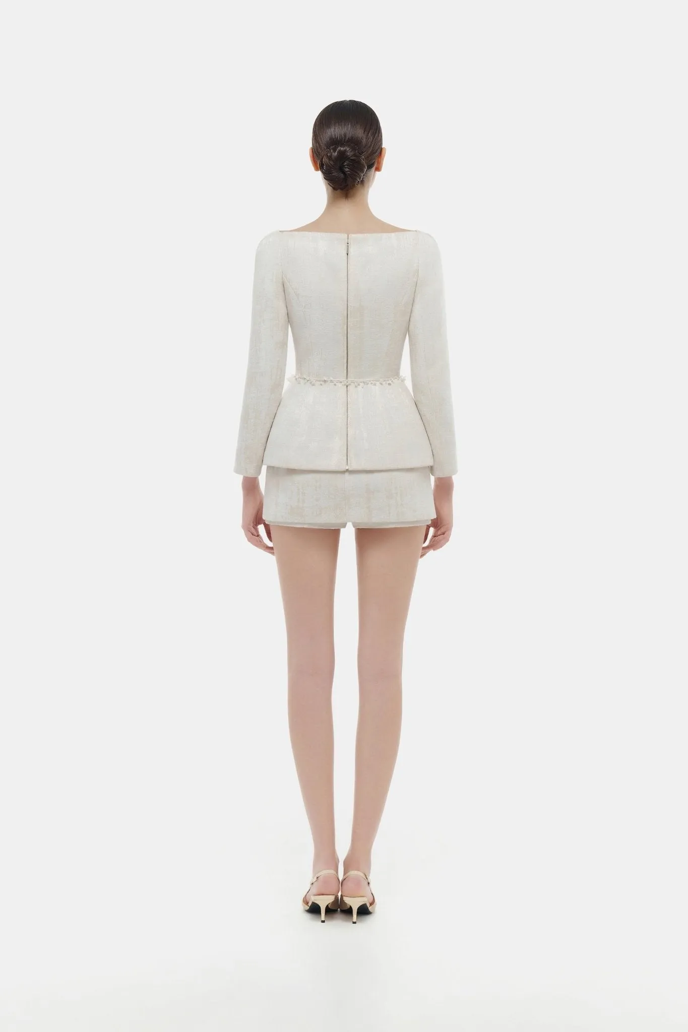 Ivory Brocade Blazer sold by Montsand product image thumbnail 3