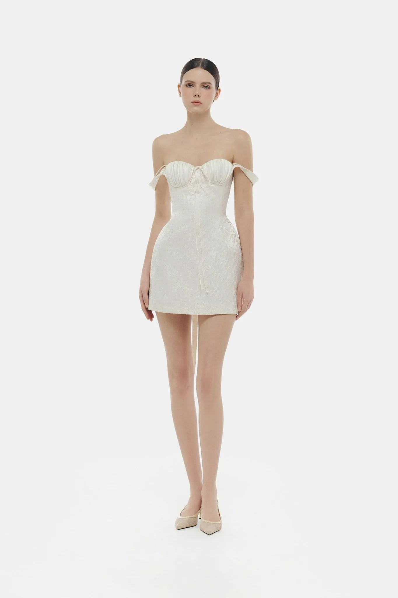 Ivory Floral Bustier Mini Dress sold by Montsand product image thumbnail 5