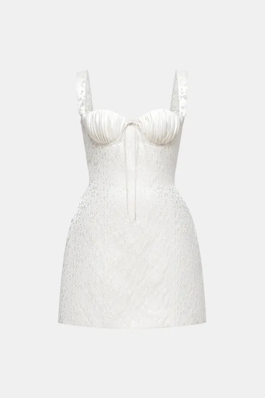 Ivory Floral Bustier Mini Dress made by Montsand
