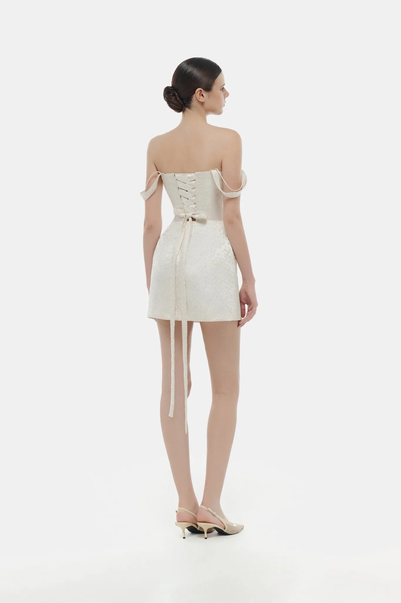 Ivory Floral Bustier Mini Dress sold by Montsand product image thumbnail 4