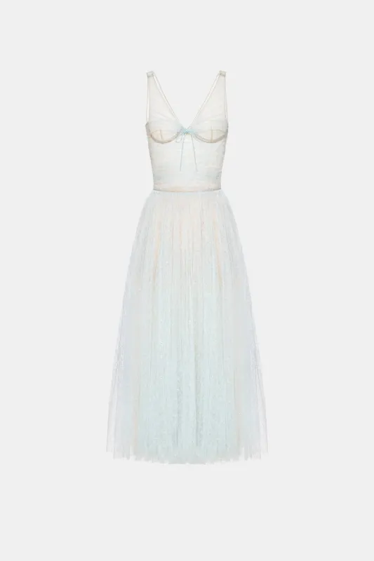 Blue Drapped Midi Dress sold by Montsand