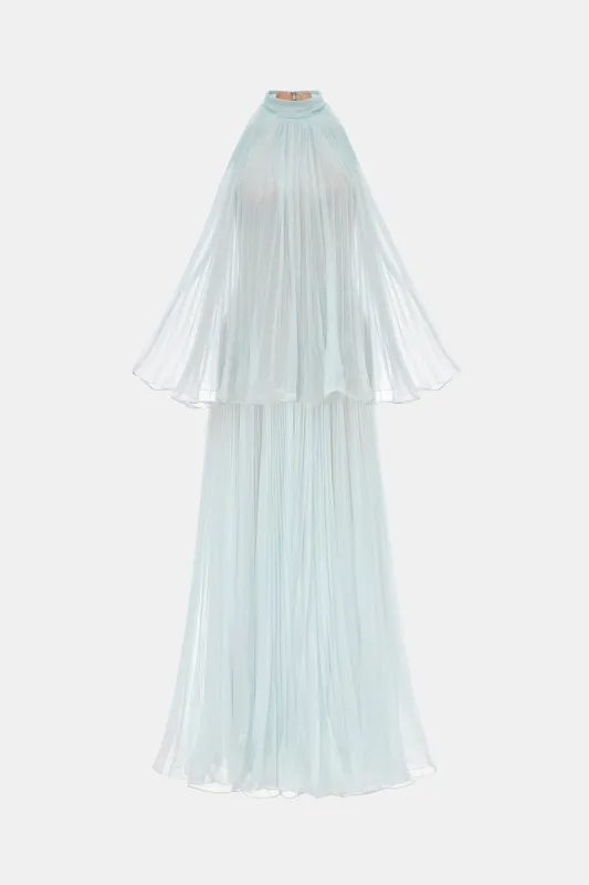 Blue Pleated Dress made by Montsand