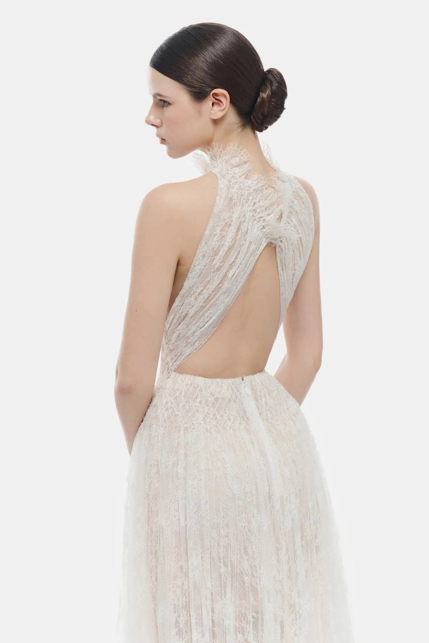 White Smocked Lace Maxi Dress sold by Montsand
