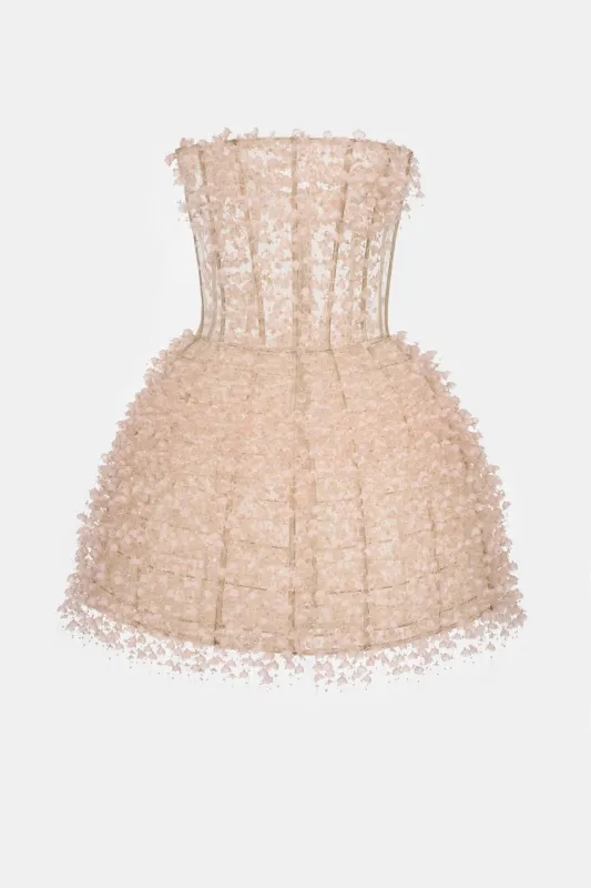Peach Flowers Mini Dress made by Montsand