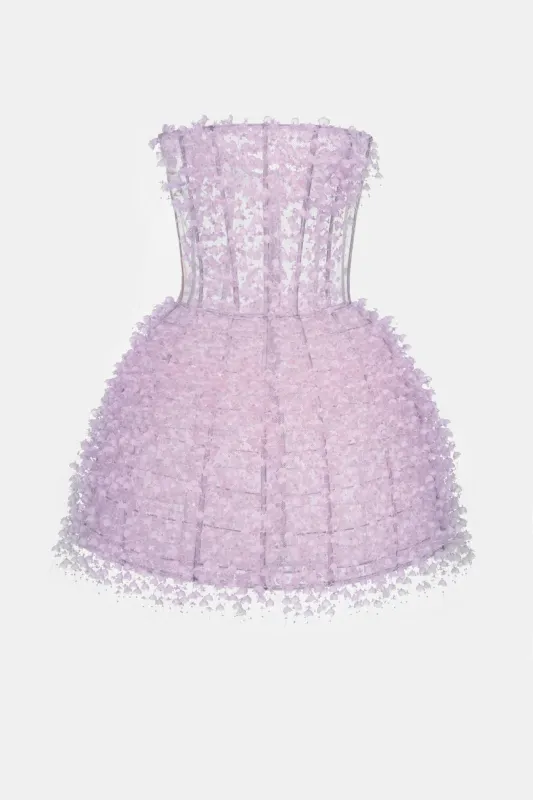 Violet Flowers Mini Dress made by Montsand