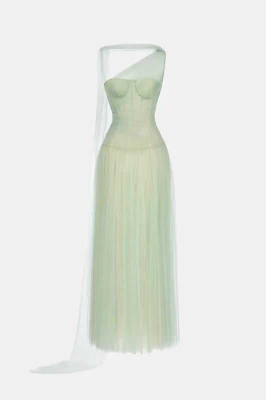 Mint Draped Maxi Dress made by Montsand