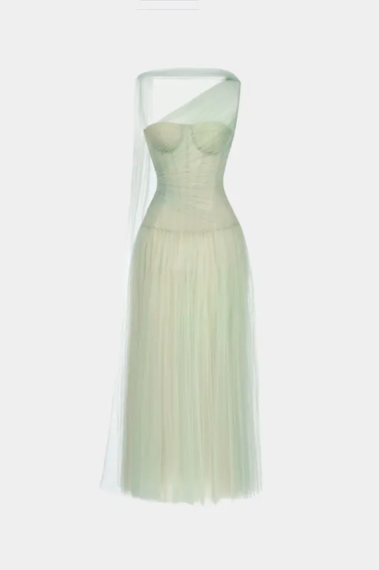 Mint Draped Midi Dress sold by Montsand