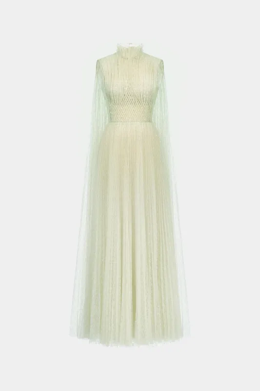 Mint Smocked Lace Maxi Dress made by Montsand