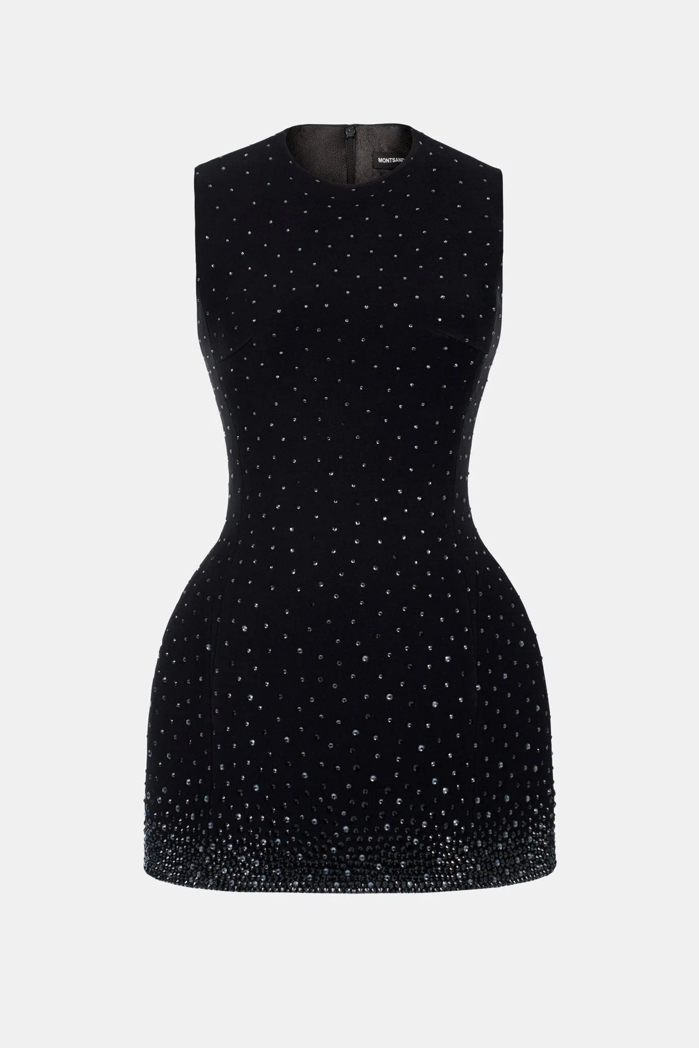 Black Crystal Beaded Mini Dress sold by Montsand