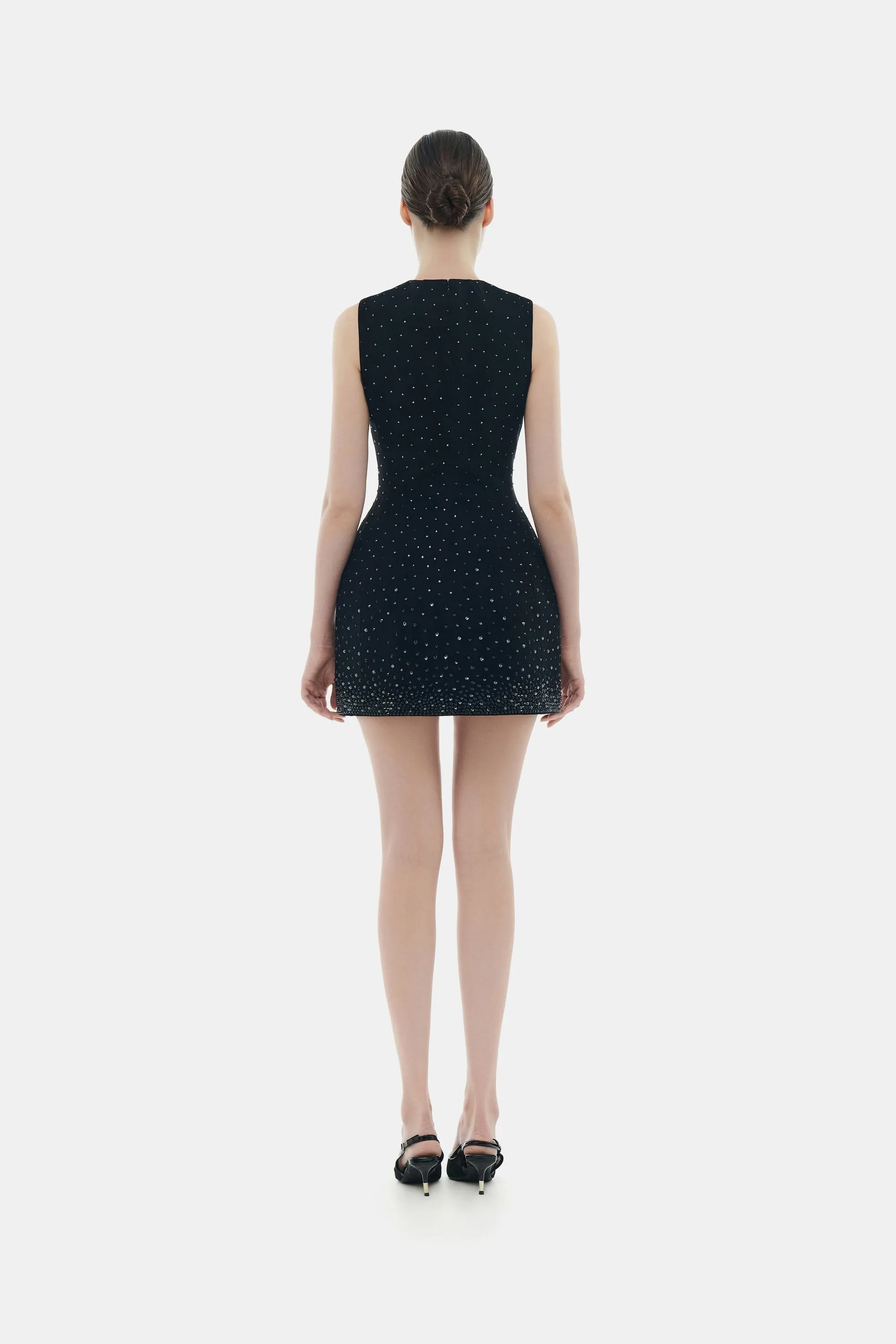 Black Crystal Beaded Mini Dress sold by Montsand product image thumbnail 5
