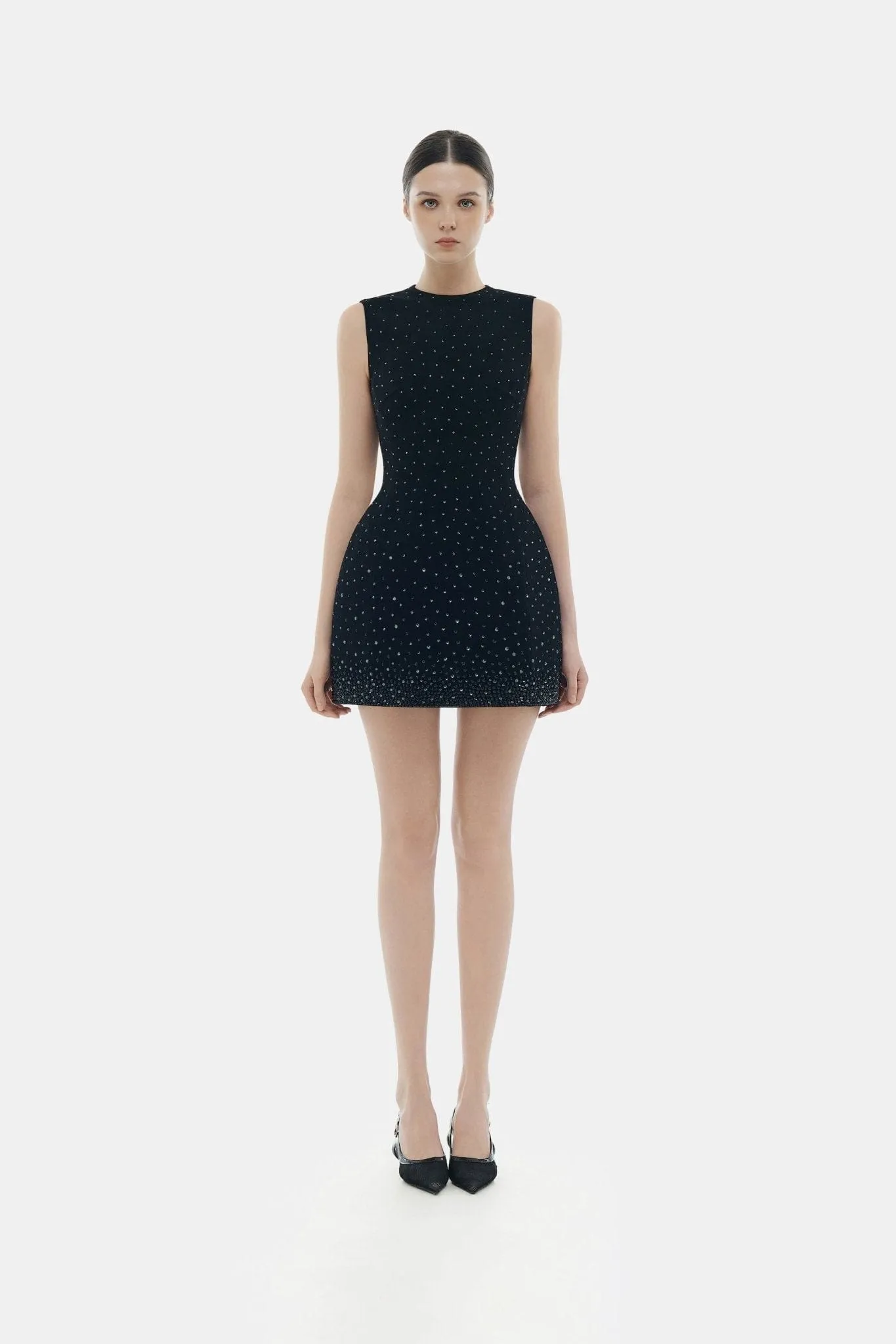 Black Crystal Beaded Mini Dress sold by Montsand product image thumbnail 3