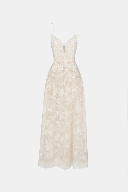 Ivory Strap Lace Dress made by Montsand