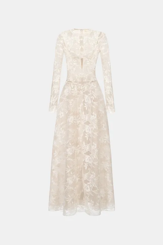 Ivory Lace Maxi Dress sold by Montsand