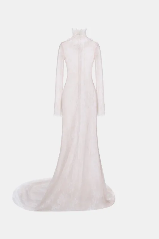 White Floral Lace Maxi Dress made by Montsand