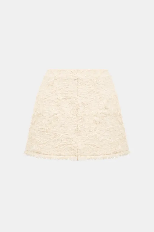 Ivory Crystal Beaded Mini Skirt made by Montsand