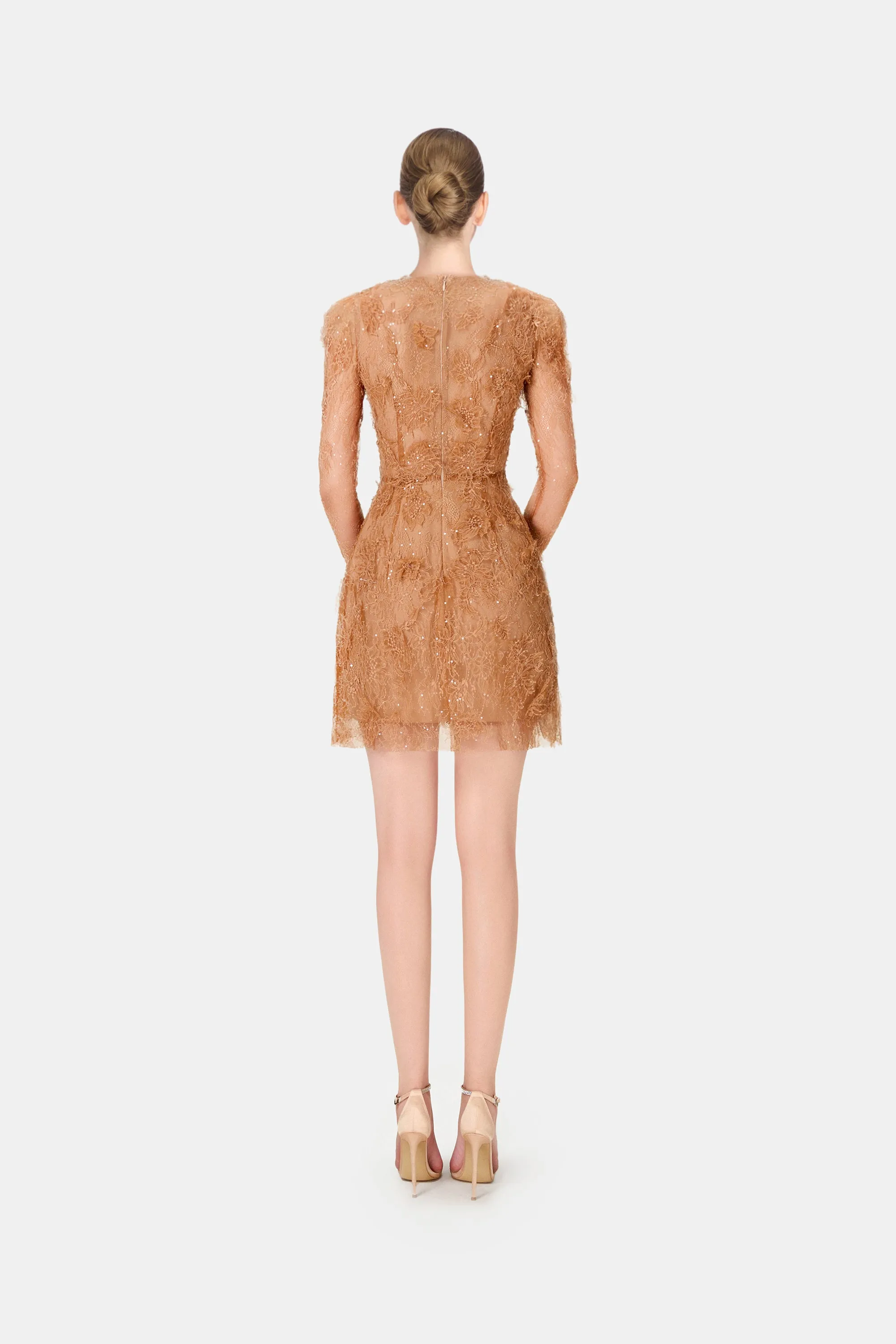 Honey Beaded Lace Mini Dress sold by Montsand product image thumbnail 4